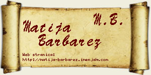 Matija Barbarez vizit kartica